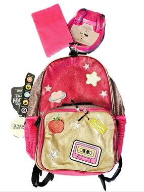 Locker Club Kids 16L Nylon Backpack set Headphones Pencil Pouch lunch box NEW